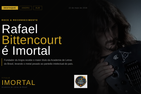 Rafael Bittencourt, do Angra, é Nomeado Imortal da Academia de Letras do Brasil